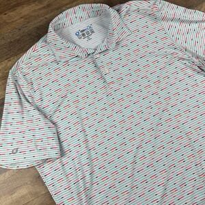 IBKUL Men's Short Sleeve Polo Golf Shirt‎ Men's Sz XL Pink Teal
